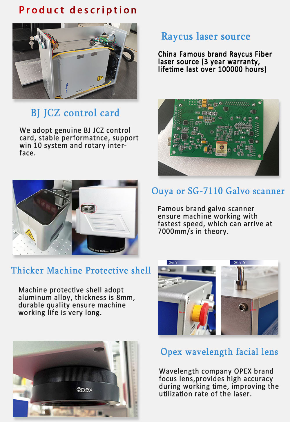 JPT Mopa fiber laser printing machine for Stainless steel Colorful marking 